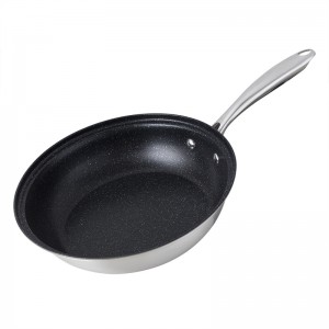 11 inch 18-10 Stainless Steel Nonstick Frying Pan with Tempered Glass Lid, Chicken Fryer 3