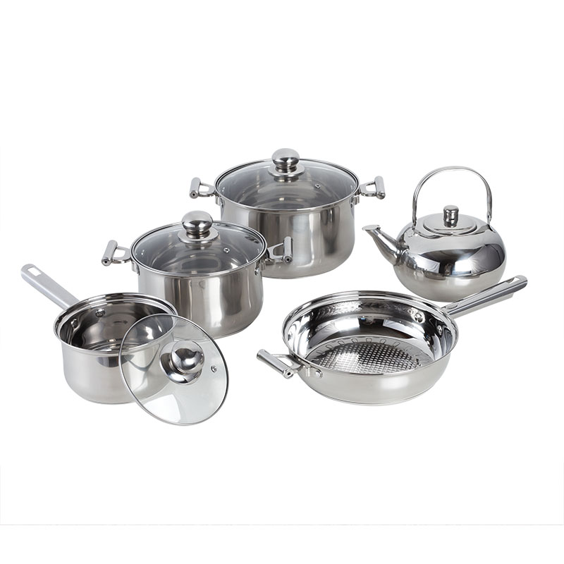 YUTAI 201 stainless steel 9pcs cookware set,pot set 1