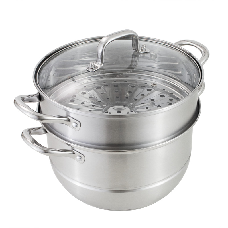 YUTAI 26-36CM 3-layer stainless steel steamer with glass lid and steel handle 3