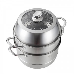YUTAI 26-36CM SUS304 three-layer stainless steel steamer with heightened stainless steel lid (2)
