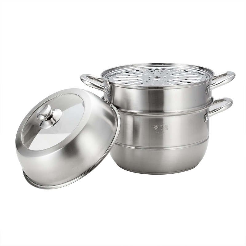 YUTAI 26-36CM SUS304 three-layer stainless steel steamer with heightened stainless steel lid (3)