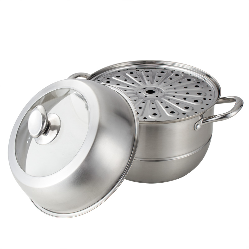 YUTAI 26-36CM SUS304 two-layer stainless steel steamer with heightened stainless steel cover 4
