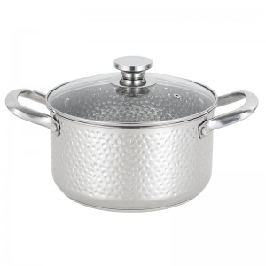 YUTAI 304 Stainless Steel Hammered stock Pot with Lid 1
