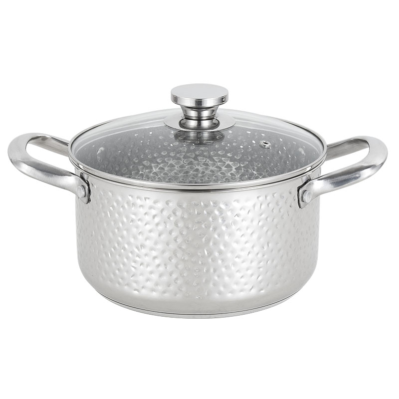 YUTAI 304 Stainless Steel Hammered stock Pot with Lid 1