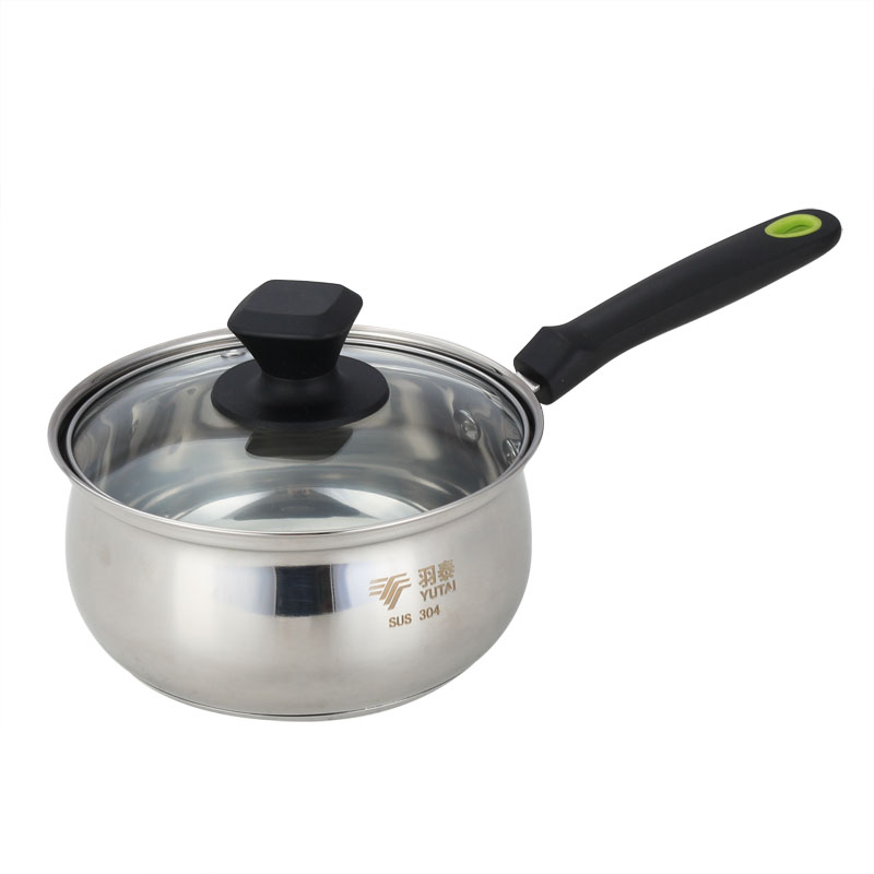 YUTAI low price Stainless Steel Saucepan with tempered glass cover 2