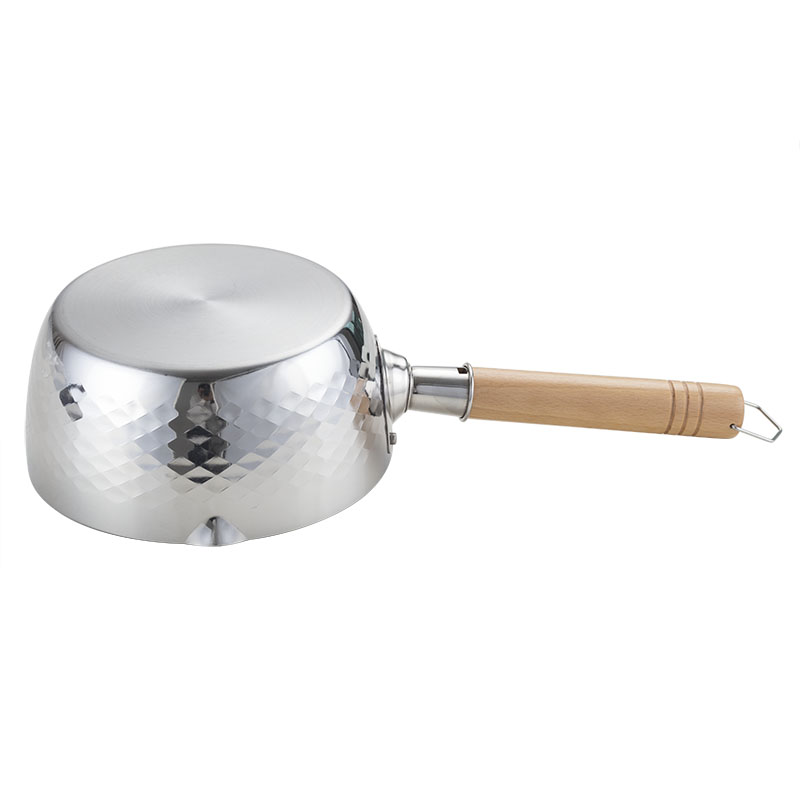 Yutai 2 Quart Stainless Steel Traditional Japanese Saucepan with Wood Handle 2