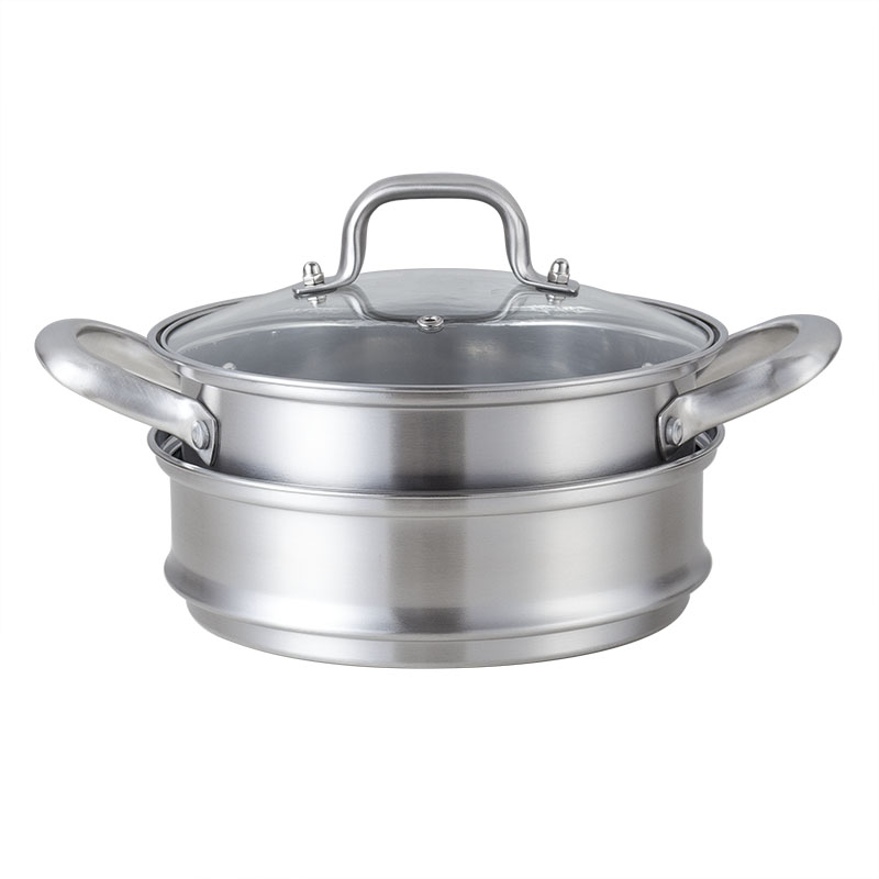Yutai cookware 304 stainless steel soup pot 3 qt with steamer 3
